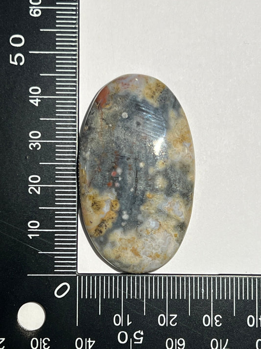 Jaspe Océan n°2 (4,4cm x 2,4cm) - Solyluna Macramé