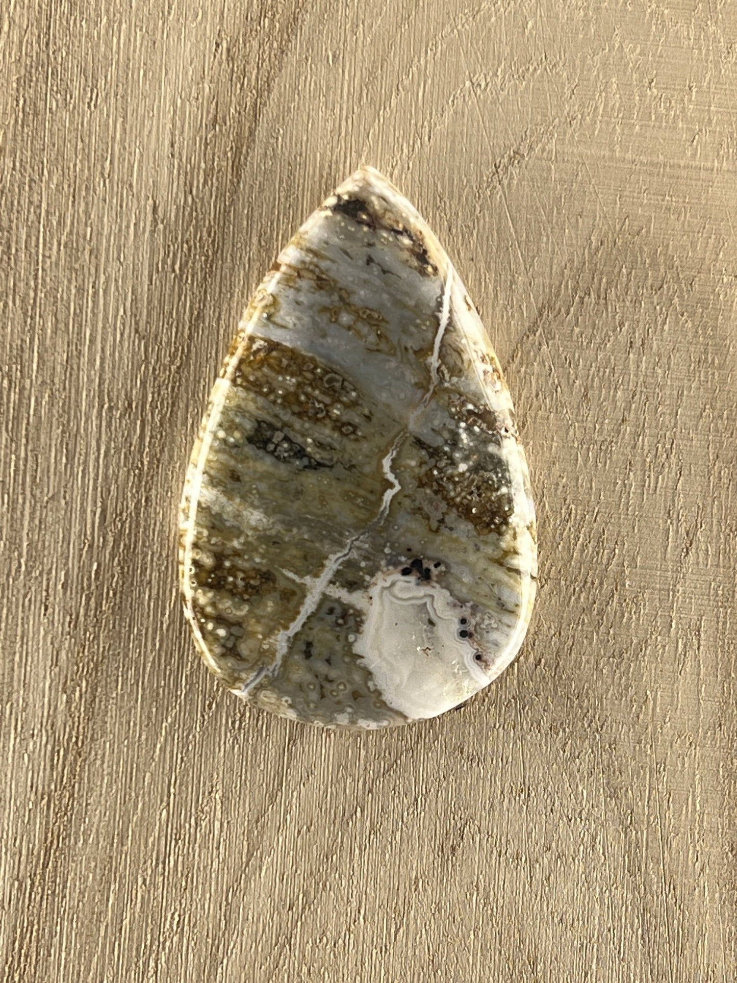 Jaspe Océan n°4 (4,5cm x 2,8cm) - Solyluna Macramé