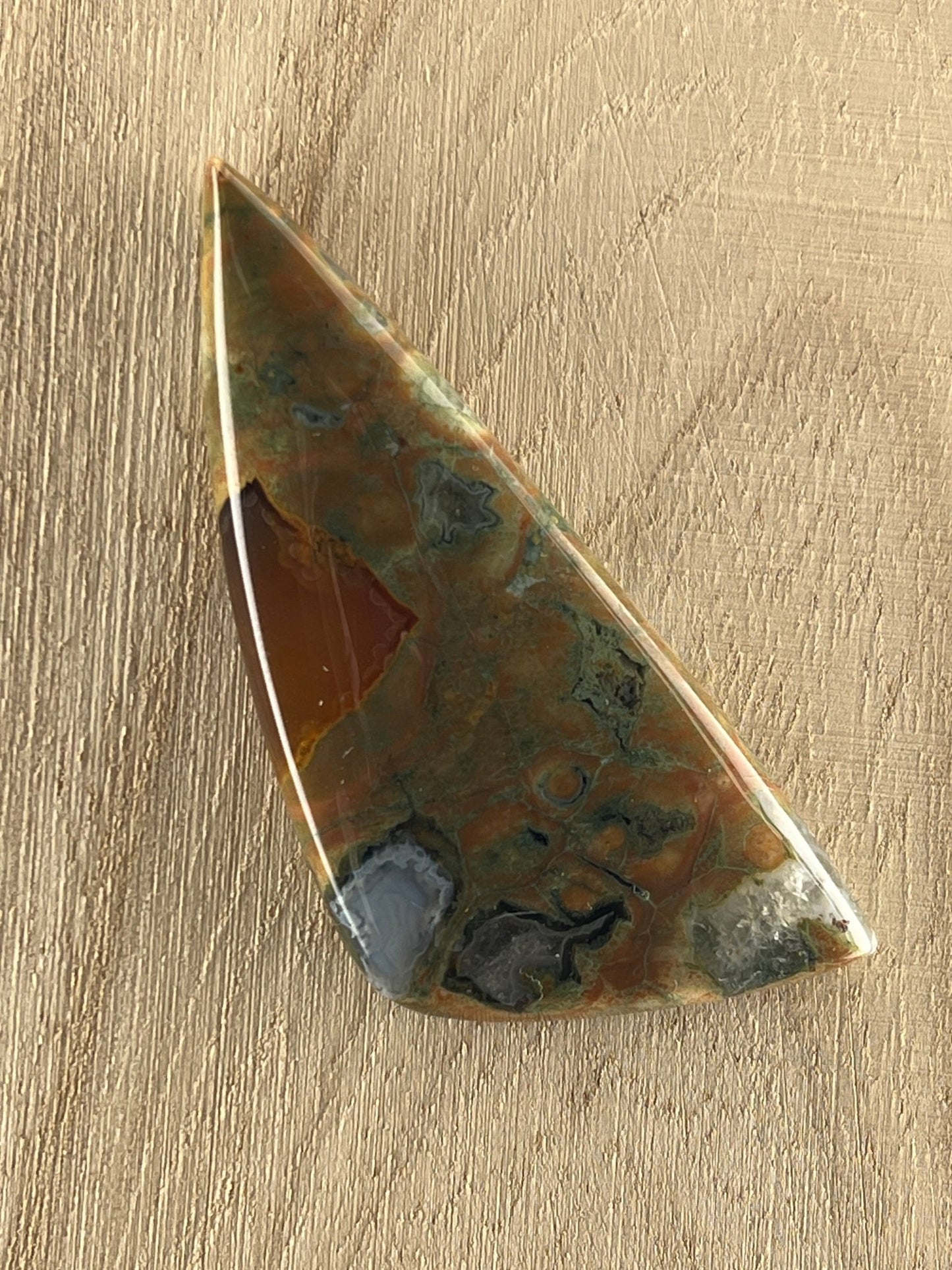 Jaspe Rhyolite n°1 (6,6cm x 2,7cm) - Solyluna Macramé