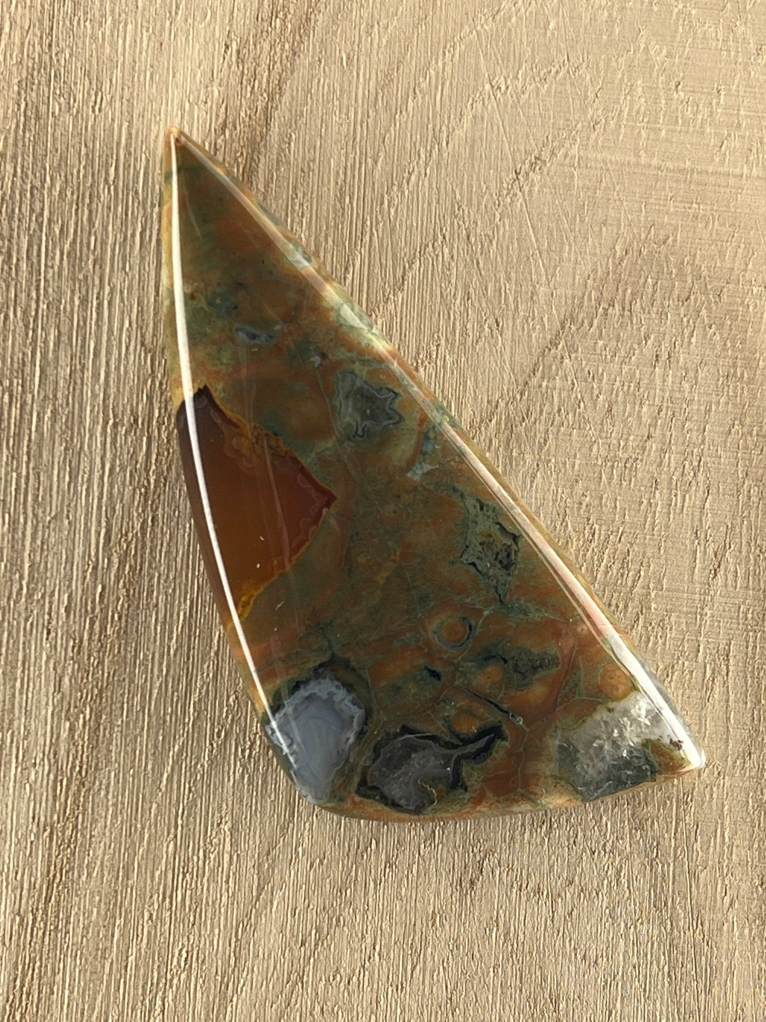 Jaspe Rhyolite n°1 (6,6cm x 2,7cm) - Solyluna Macramé