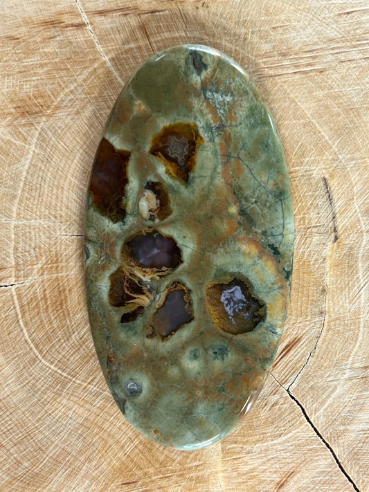 Jaspe Rhyolite n°4 (6,2cm x 3,2cm) - Solyluna Macramé