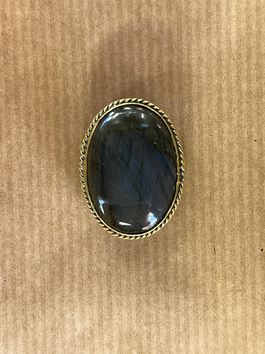 Labradorite sertie doré n°D4 (3cm x 2,3cm) - Solyluna Macramé