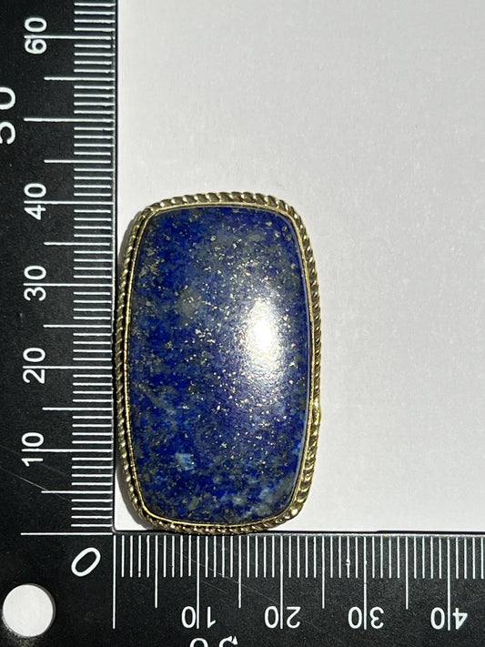 Lapis Lazuli sertie doré n°D4 (4,1cm x 2,3cm) - Solyluna Macramé