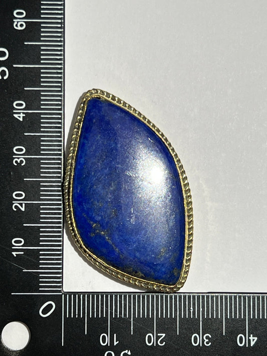 Lapis Lazuli sertie doré n°D5 (4,4cm x 2,7cm) - Solyluna Macramé