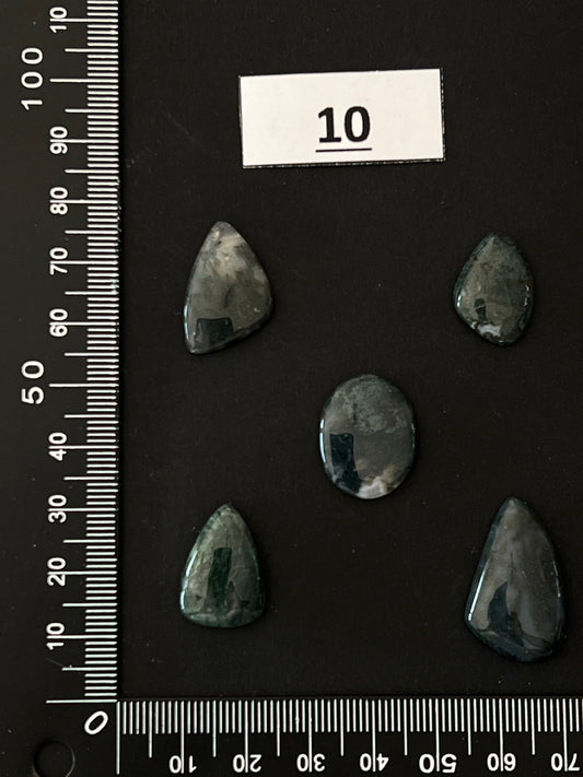 Lot de 5 Mini Agate Mousse Verte : n°10 - Solyluna Macramé