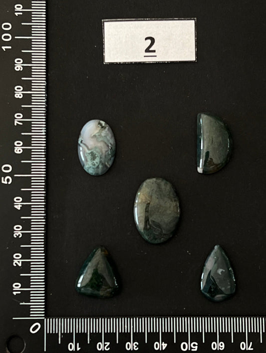 Lot de 5 Mini Agate Mousse Verte : n°2 - Solyluna Macramé