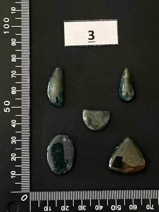 Lot de 5 Mini Agate Mousse Verte : n°3 - Solyluna Macramé