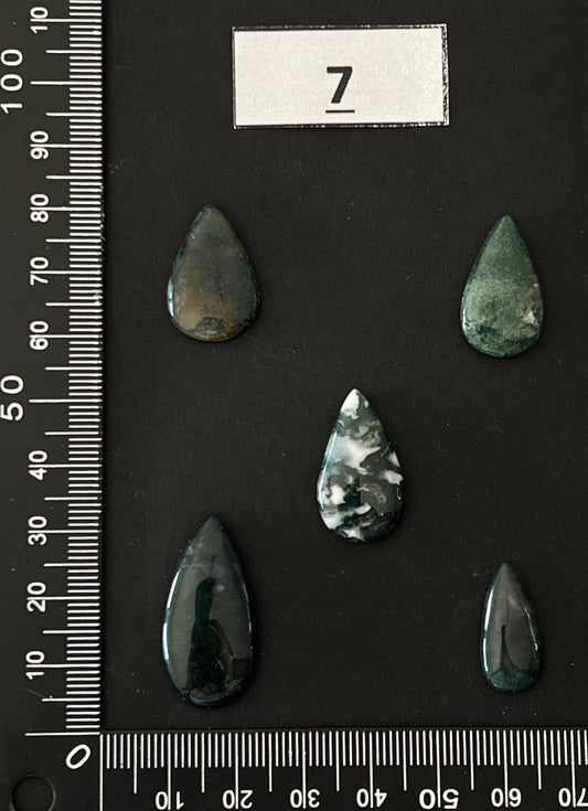 Lot de 5 Mini Agate Mousse Verte : n°7 - Solyluna Macramé