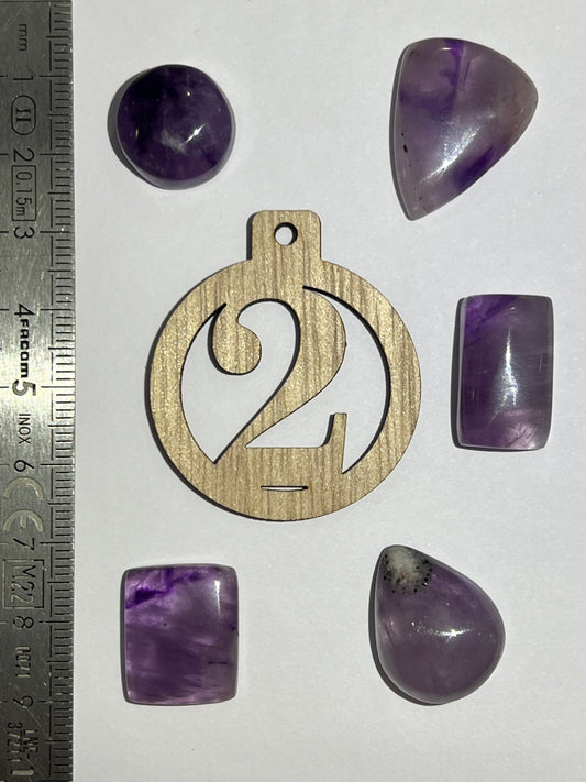 Lot de 5 Mini Améthyste : N°2 - Solyluna Macramé
