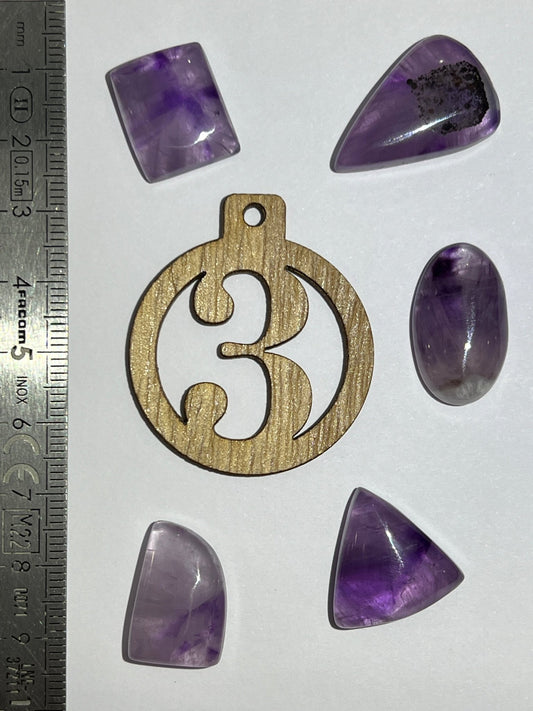 Lot de 5 Mini Améthyste : N°3 - Solyluna Macramé