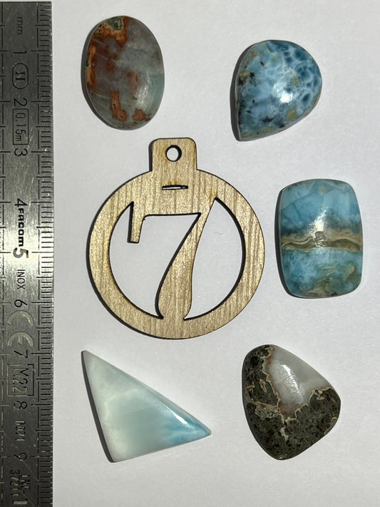 Lot de 5 Mini Larimar : N°7 - Solyluna Macramé