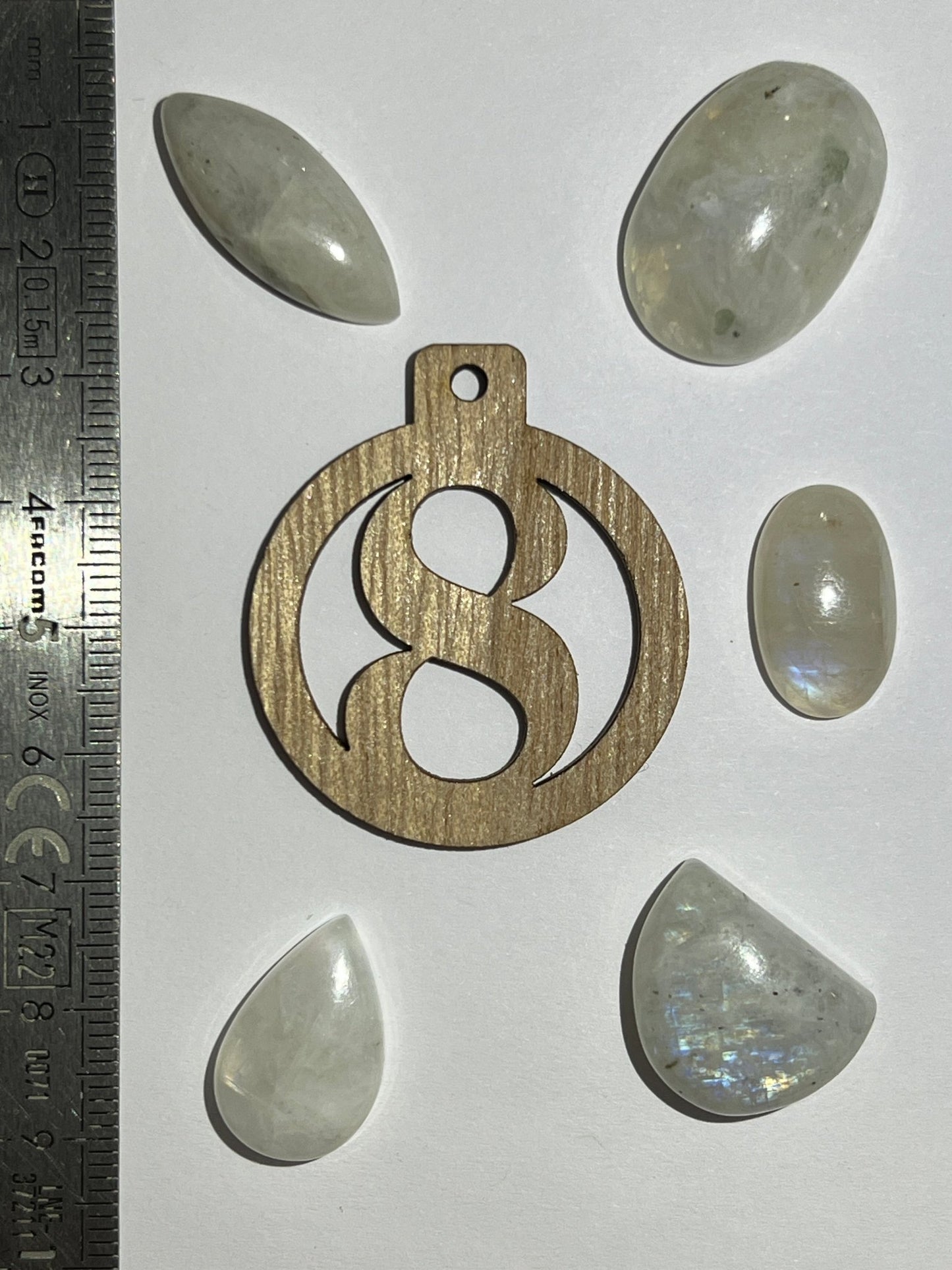 Lot de 5 Mini Pierre de Lune : N°8 - Solyluna Macramé