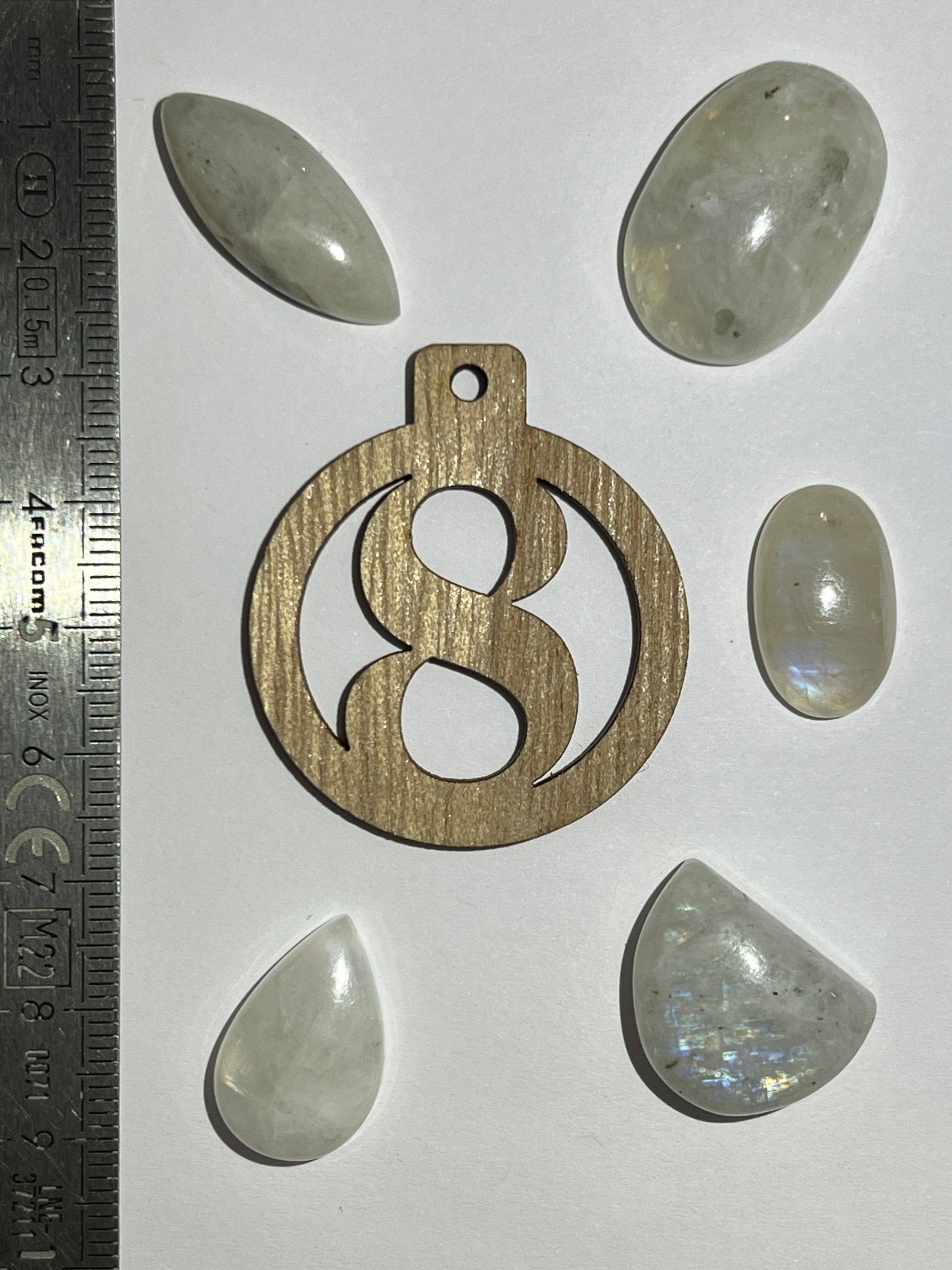 Lot de 5 Mini Pierre de Lune : N°8 - Solyluna Macramé