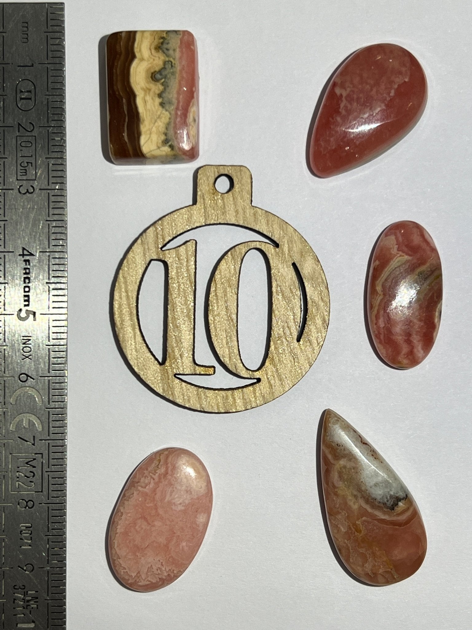 Lot de 5 Mini Rhodochrosite : N°10 - Solyluna Macramé