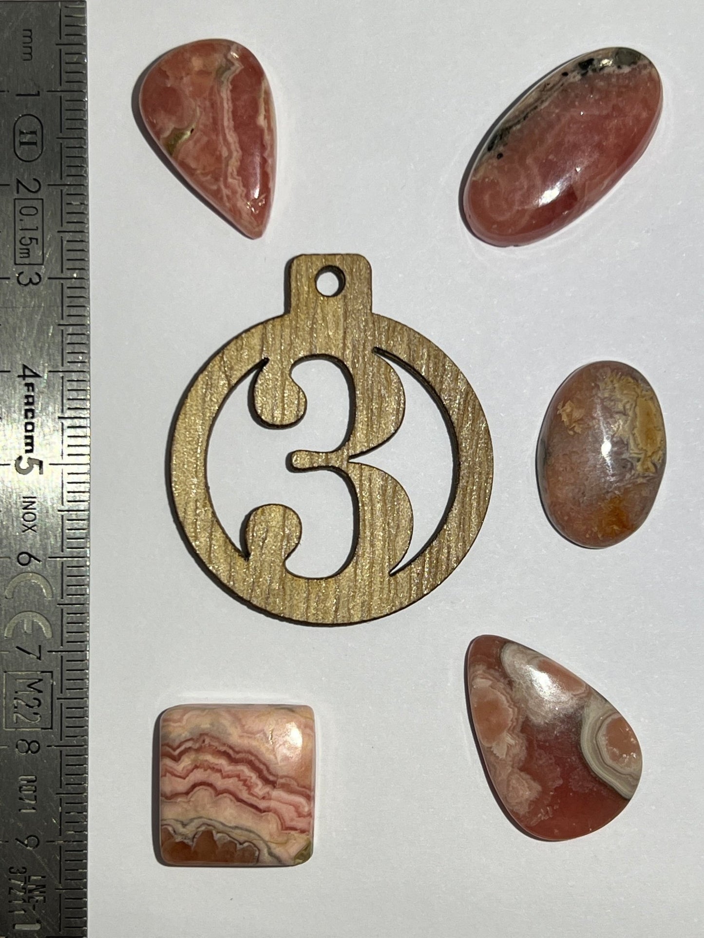Lot de 5 Mini Rhodochrosite : N°3 - Solyluna Macramé
