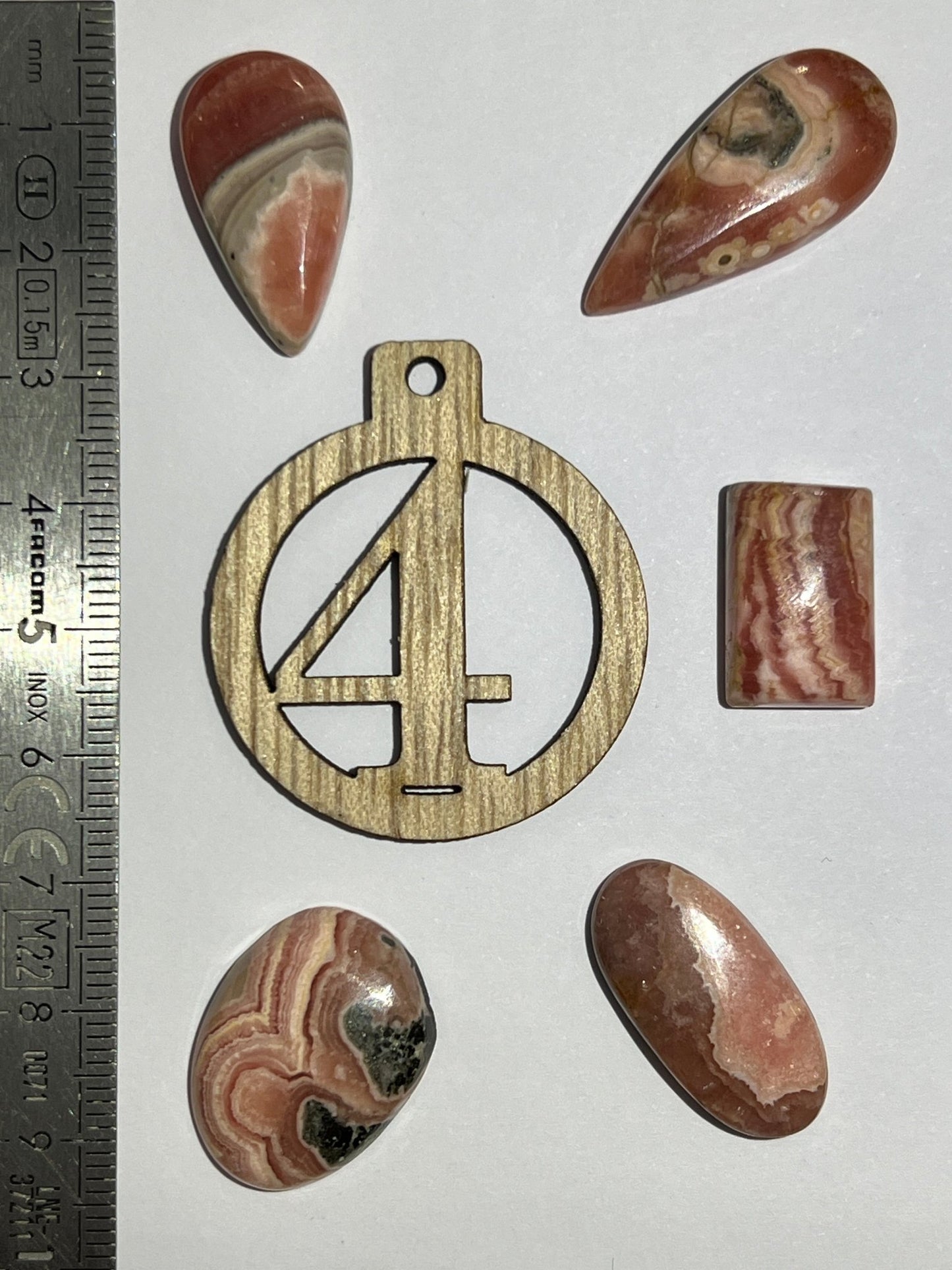 Lot de 5 Mini Rhodochrosite : N°4 - Solyluna Macramé