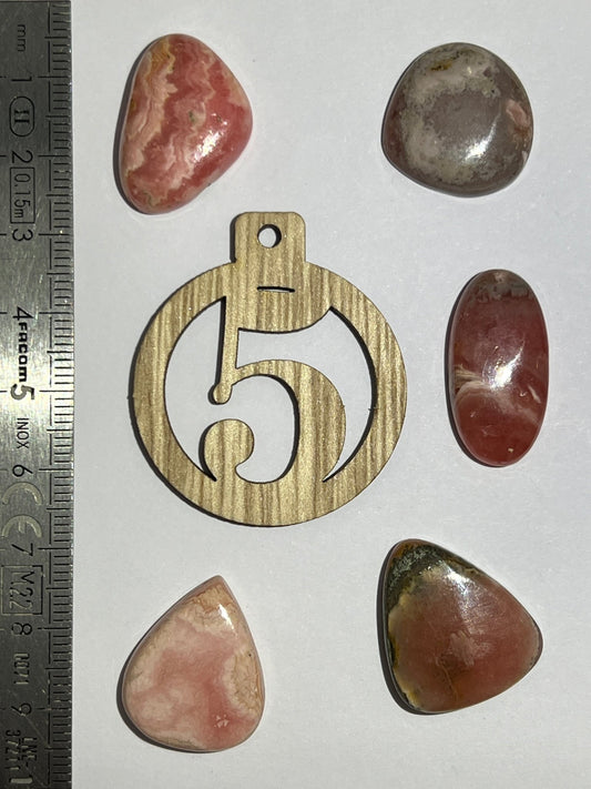 Lot de 5 Mini Rhodochrosite : N°5 - Solyluna Macramé