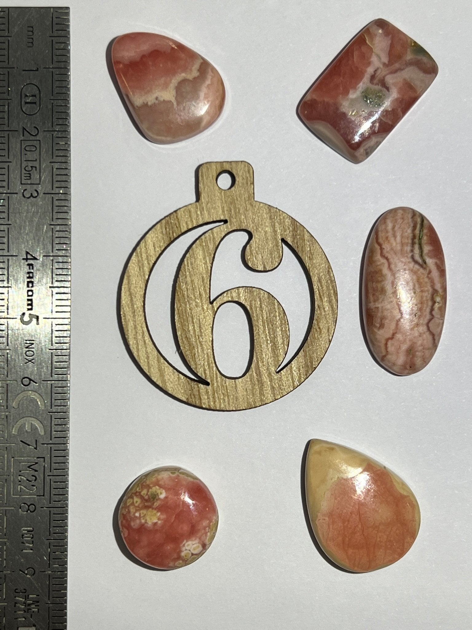 Lot de 5 Mini Rhodochrosite : N°6 - Solyluna Macramé