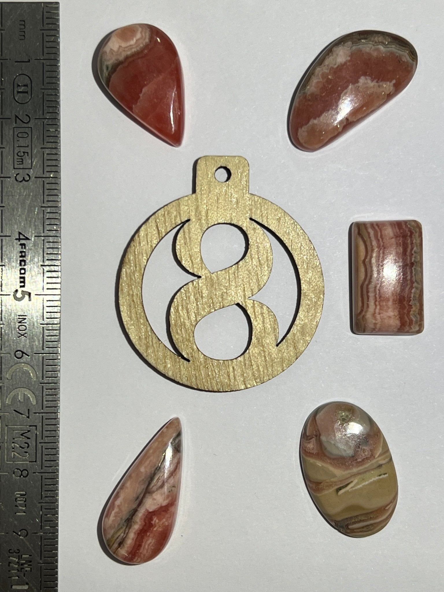 Lot de 5 Mini Rhodochrosite : N°8 - Solyluna Macramé