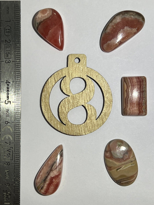 Lot de 5 Mini Rhodochrosite : N°8 - Solyluna Macramé