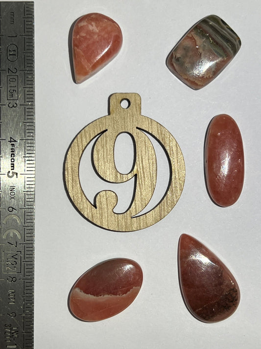 Lot de 5 Mini Rhodochrosite : N°9 - Solyluna Macramé