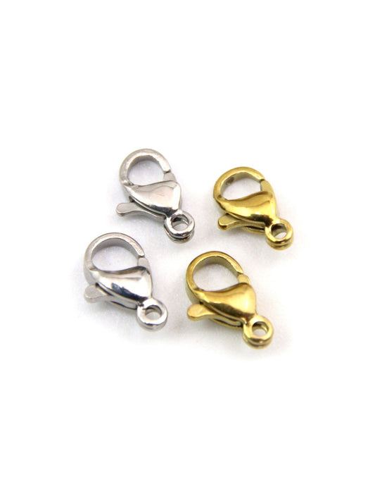 Mousqueton Acier Inoxydable ou Doré 18K 9mm ou 10mm - Solyluna Macramé