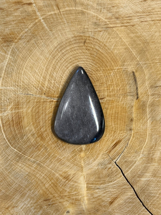 Obsidienne Argenté n°1 (2,7cm x 1,7cm ) - Solyluna Macramé