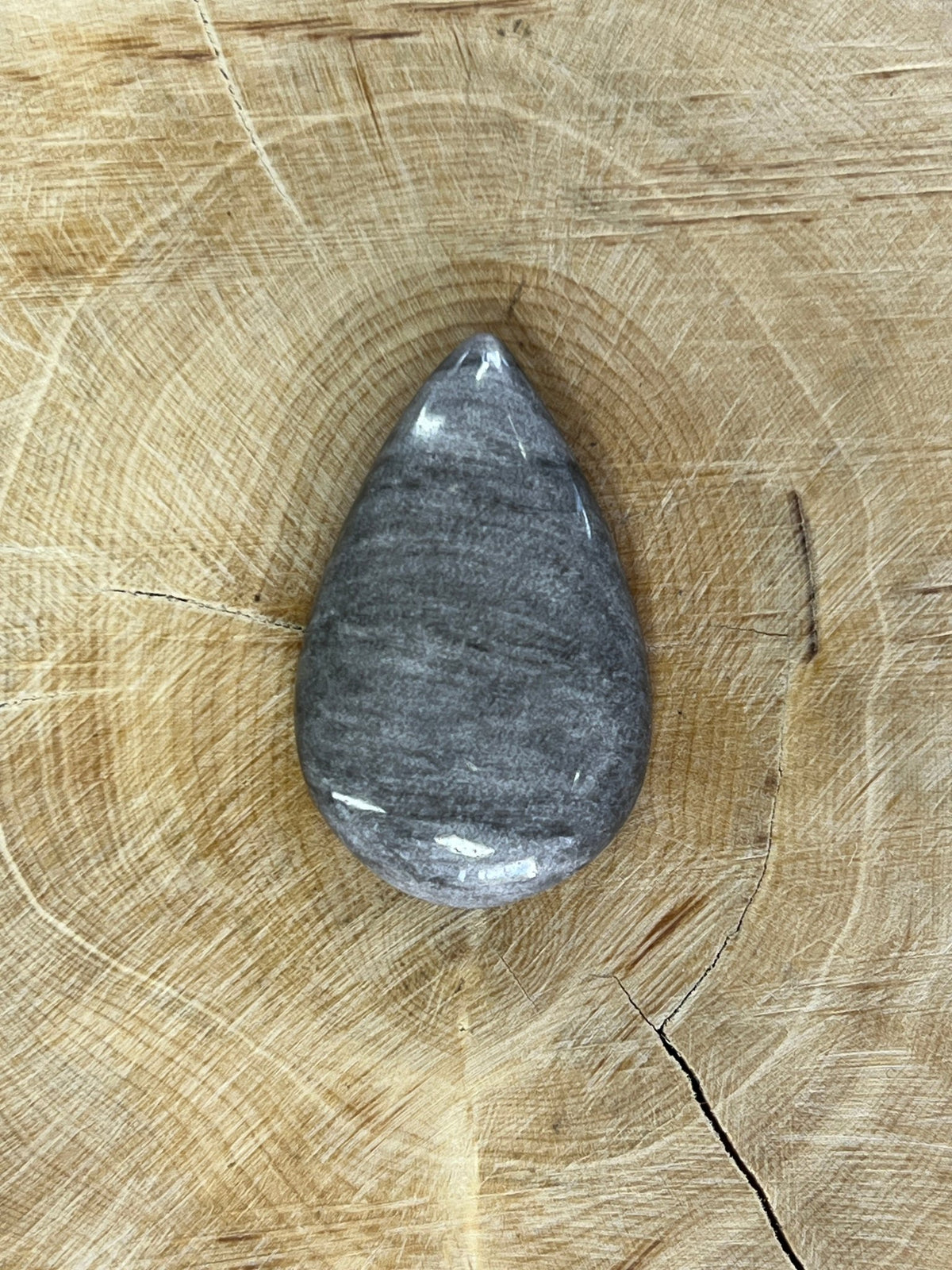 Obsidienne Argenté n°1 (3,4cm x 2,1cm ) - Solyluna Macramé