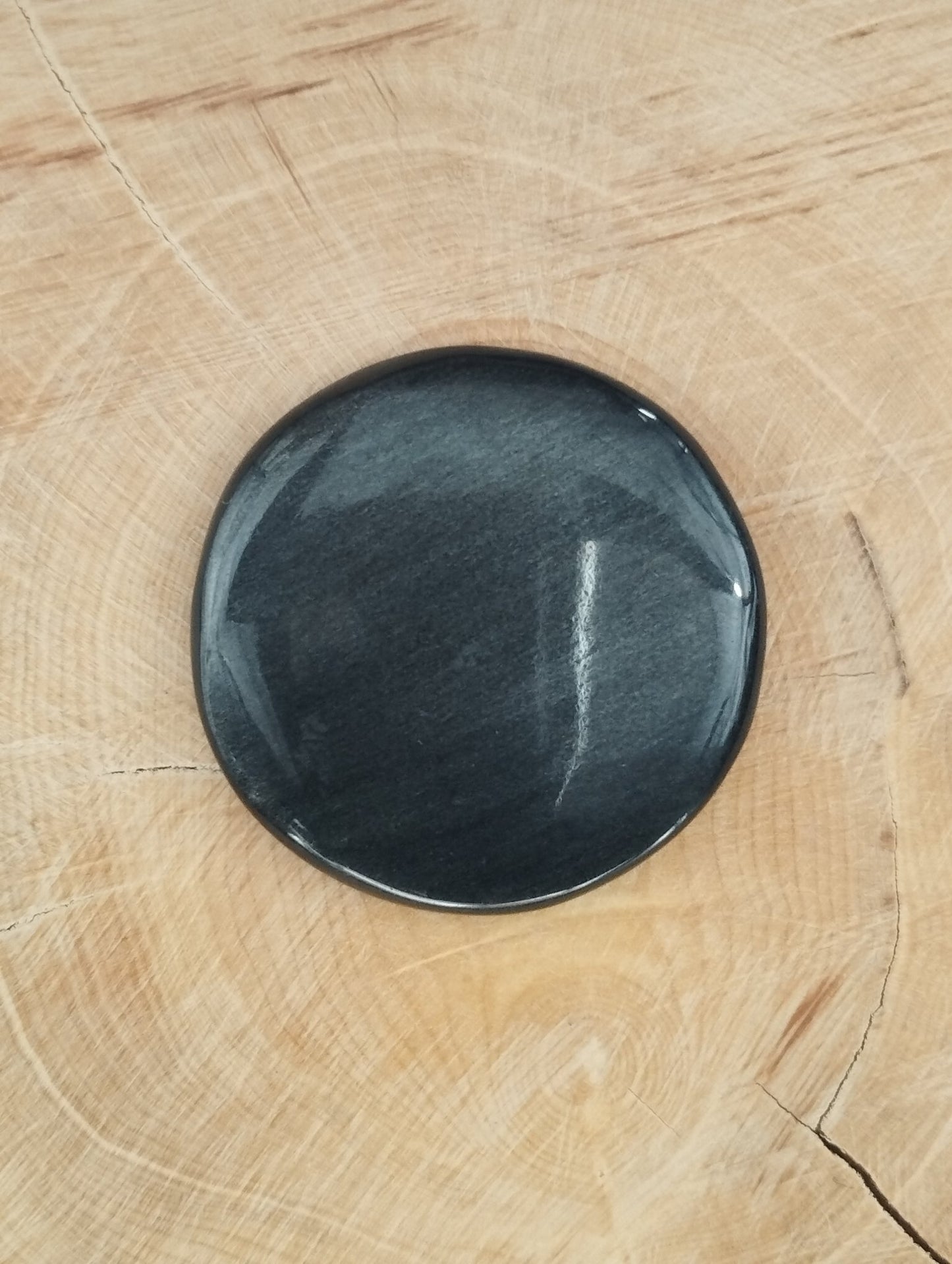 Obsidienne Argenté n°1 (3cm de diamètre) - Solyluna Macramé
