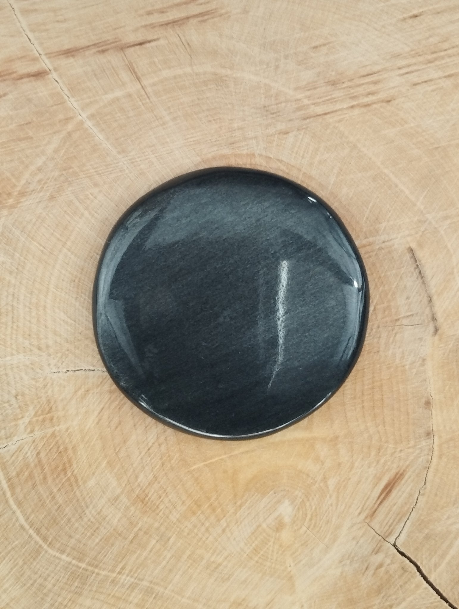 Obsidienne Argenté n°1 (3cm de diamètre) - Solyluna Macramé
