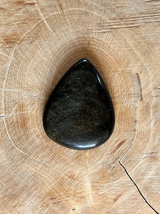 Obsidienne Doré n°1 (3,3 cm x 2,6 cm) - Solyluna Macramé