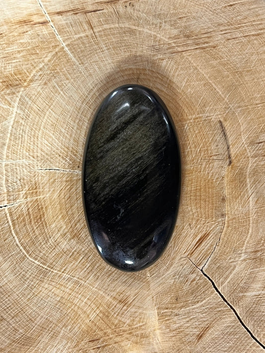 Obsidienne Doré n°5 (4,1cm x 2,2cm) - Solyluna Macramé