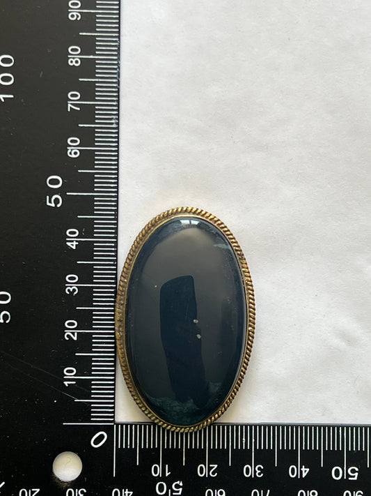 Obsidienne sertie doré n°D4 (4,7cm x 3cm) - Solyluna Macramé