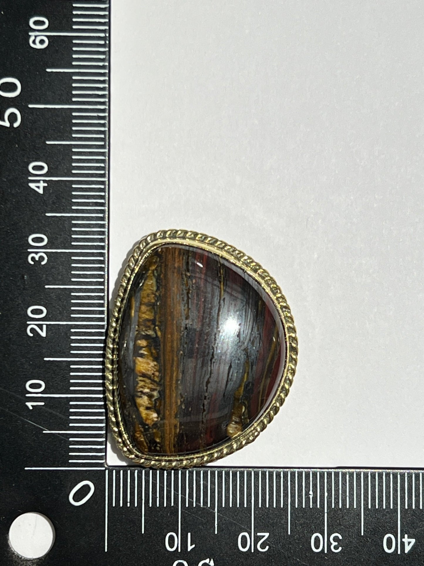 Oeil de Fer sertie doré n°D2 (3,2cm x 2,6cm) - Solyluna Macramé