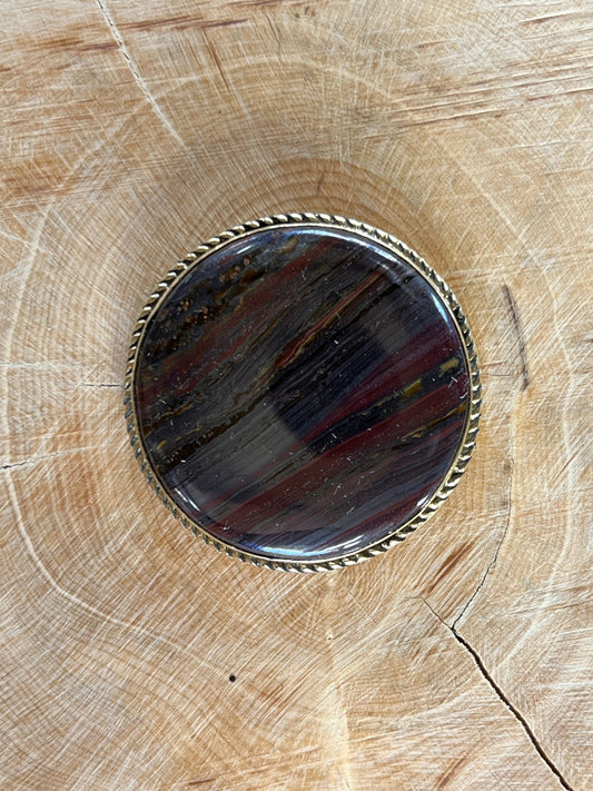 Oeil de Fer sertie doré n°D1 (3,5cm de diametre) - Solyluna Macramé