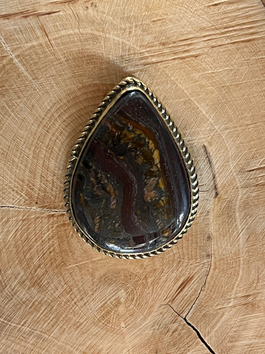 Oeil de Fer sertie doré n°D3 (3,4cm x 2,5cm) - Solyluna Macramé