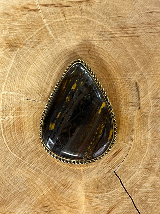 Oeil de Fer sertie doré n°D3 (3,8cm x 2,9cm) - Solyluna Macramé