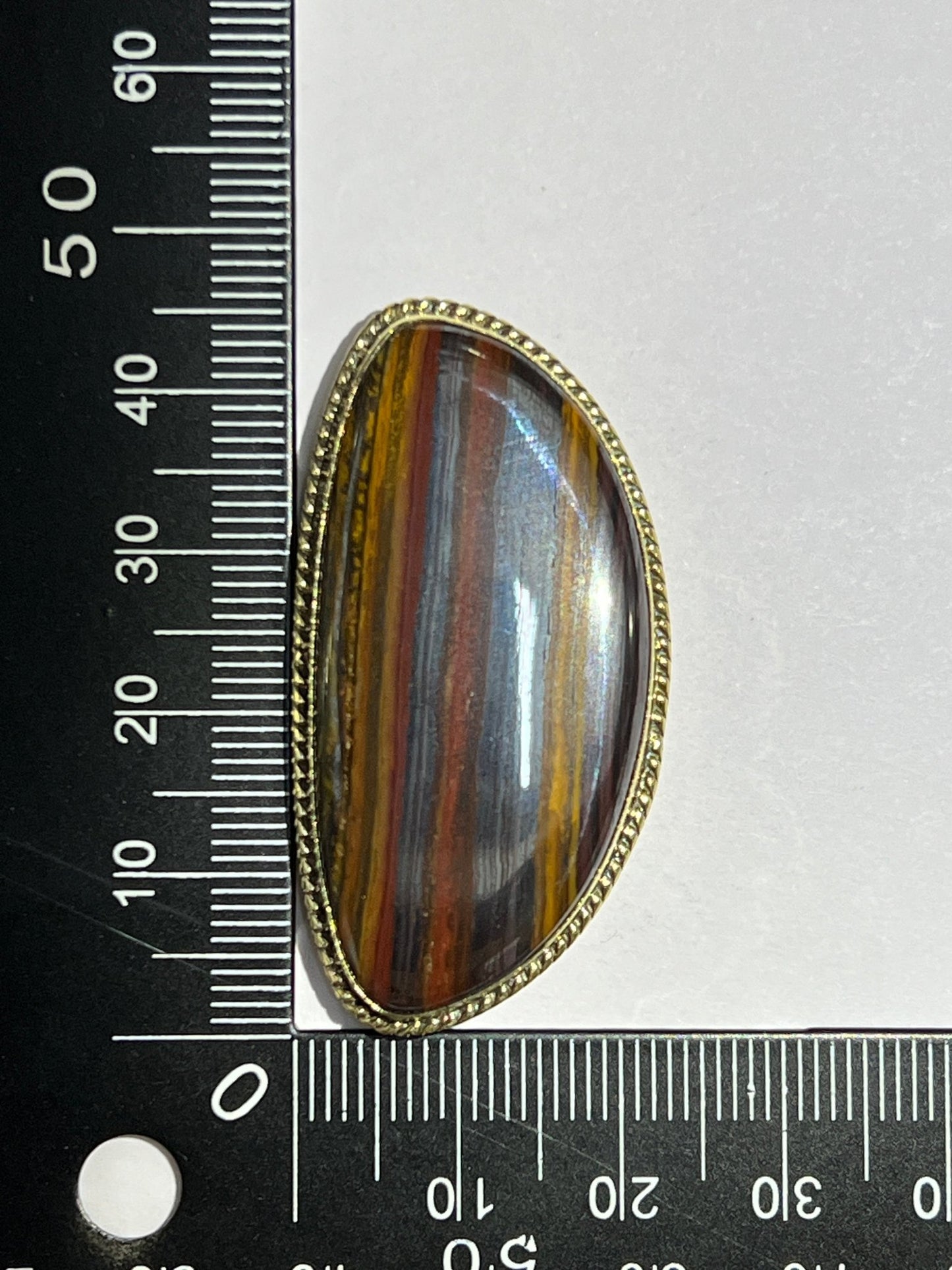 Oeil de Fer sertie doré n°D3 (4,5cm x 2,2cm) - Solyluna Macramé