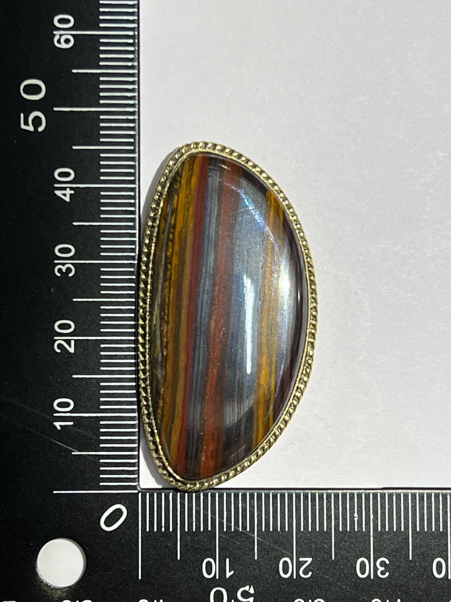 Oeil de Fer sertie doré n°D3 (4,5cm x 2,2cm) - Solyluna Macramé