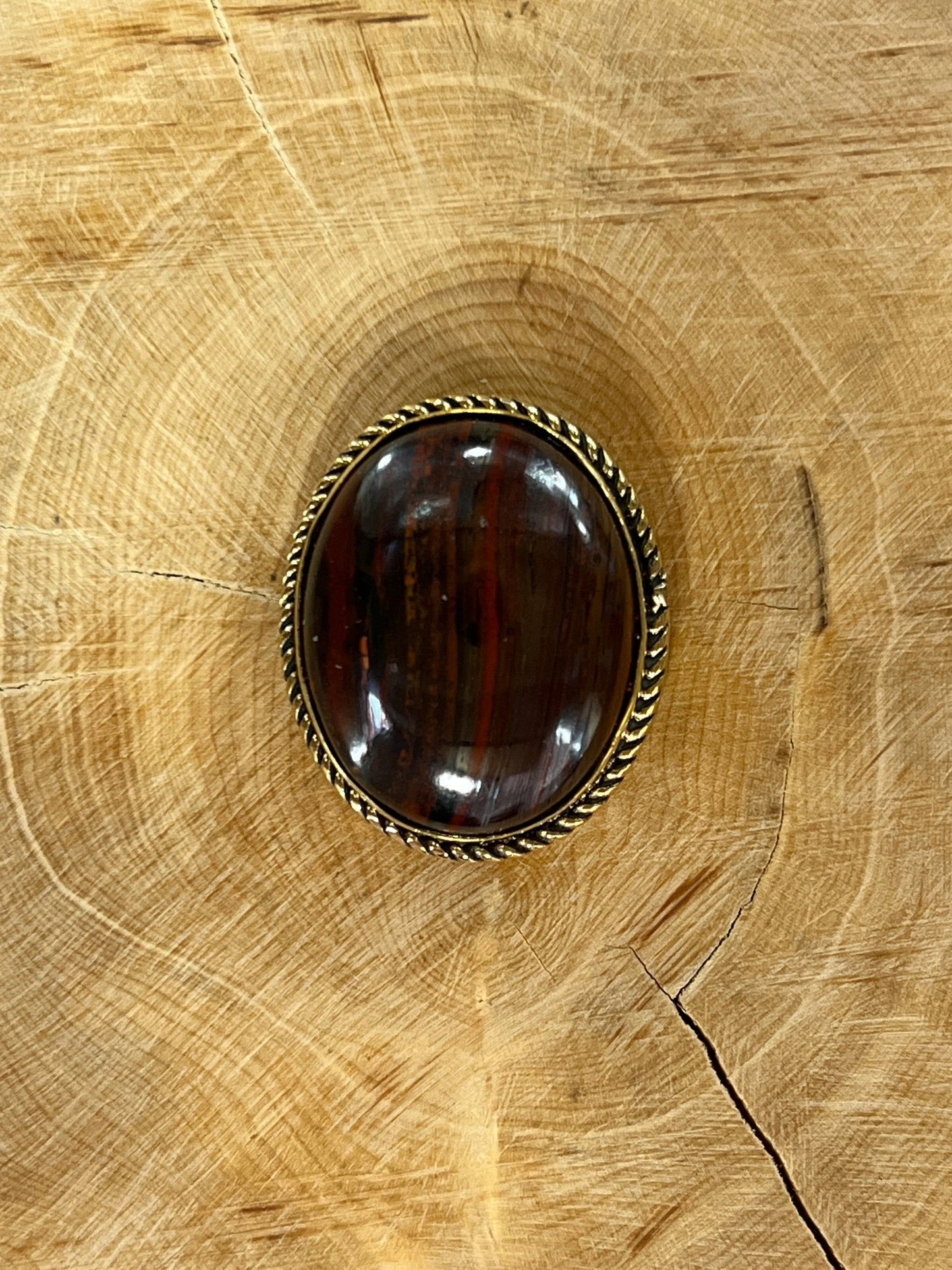 Oeil de Fer sertie doré n°D4 (2,9cm x 2,4cm) - Solyluna Macramé