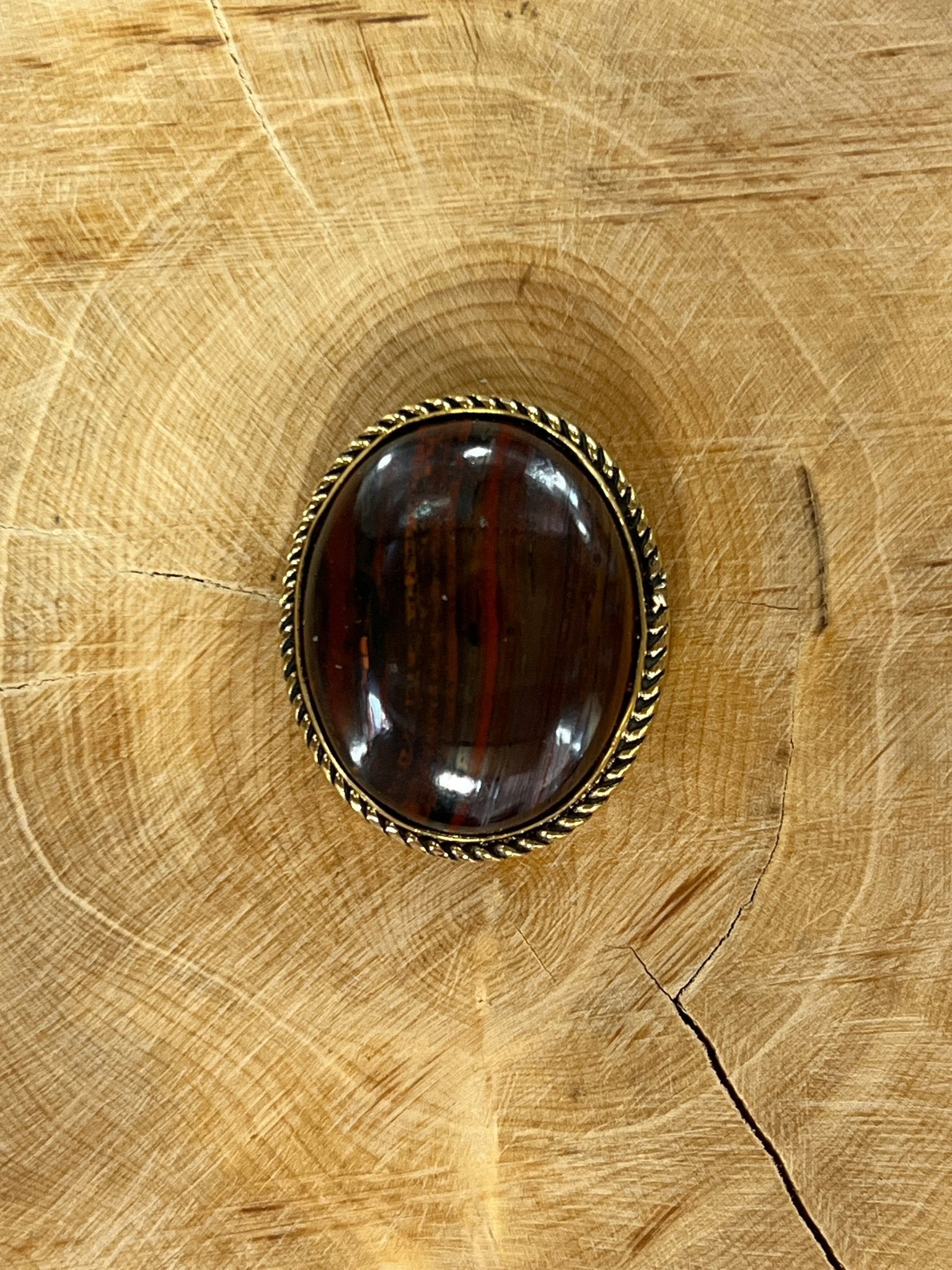 Oeil de Fer sertie doré n°D4 (2,9cm x 2,4cm) - Solyluna Macramé