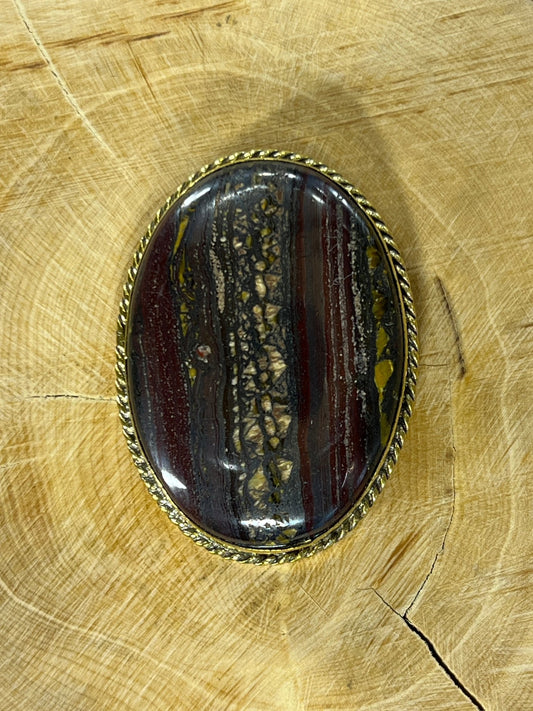 Oeil de Fer sertie doré n°D4 (3,9cm x 2,9cm) - Solyluna Macramé