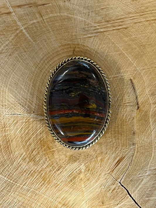 Oeil de Fer sertie doré n°D5 (2,9cm x 2,1cm) - Solyluna Macramé