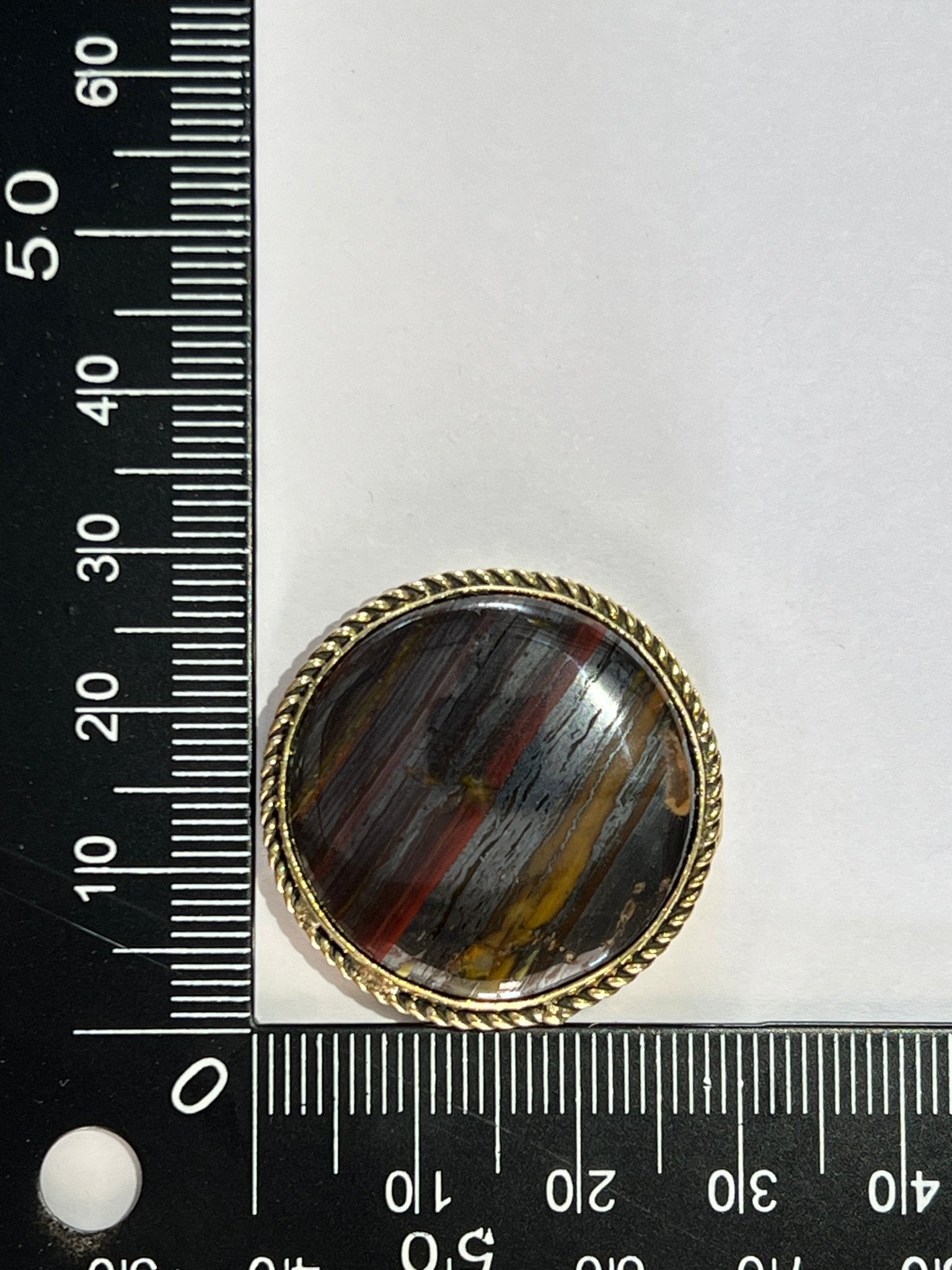 Oeil de Fer sertie doré n°D5 (2,9cm x 2,9cm) - Solyluna Macramé