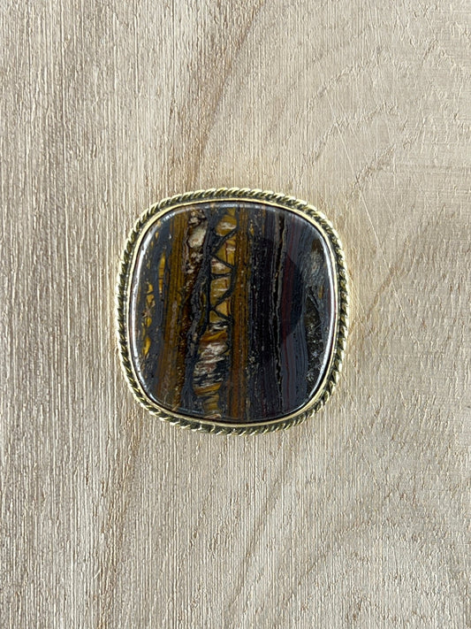 Oeil de Fer sertie doré n°D5 (3cm x 3cm) - Solyluna Macramé
