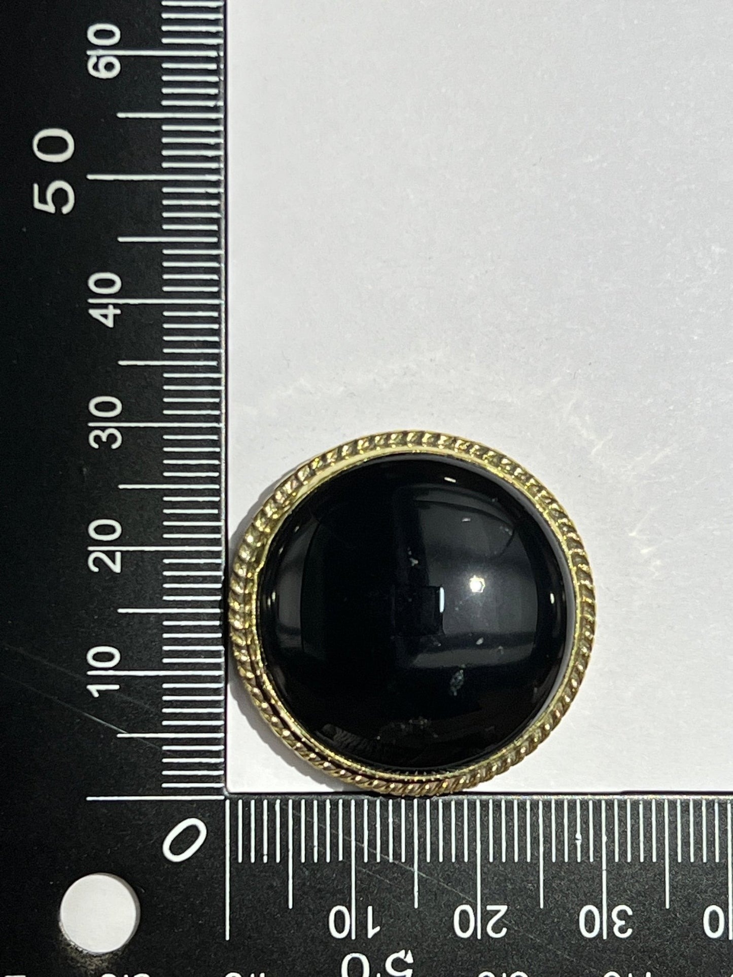 Onyx Noire sertie doré n°D1 (2,9cm x 2,9cm) - Solyluna Macramé