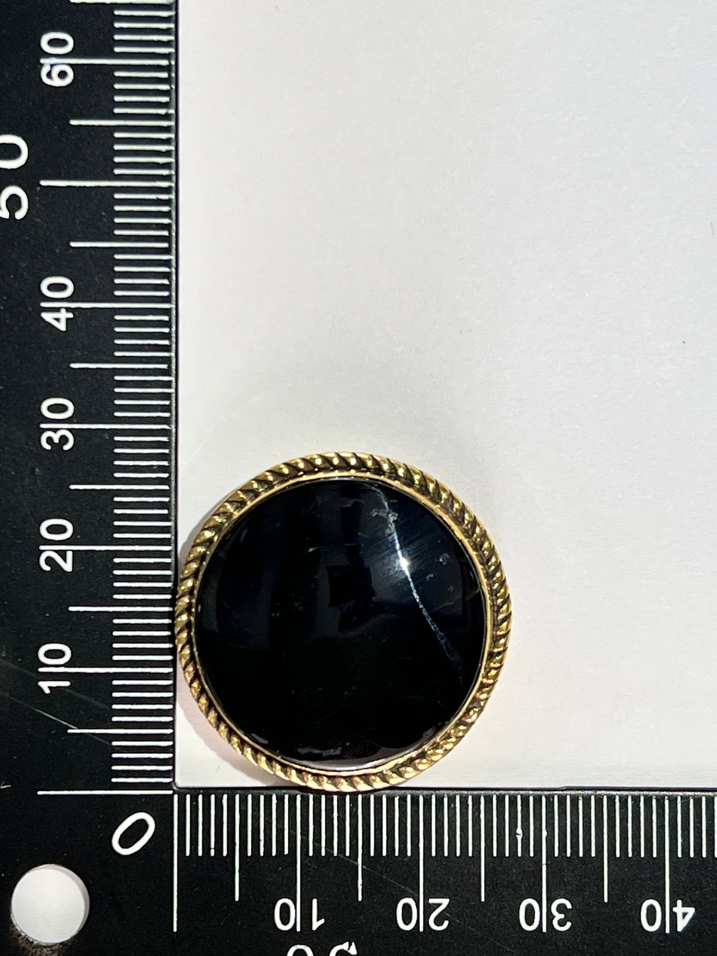 Onyx Noire sertie doré n°D3 (2,7cm de diamètre) - Solyluna Macramé