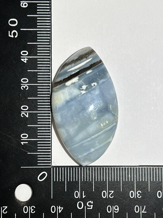 Opale Bleue n°5 (4,3cm x 2,3cm) - Solyluna Macramé