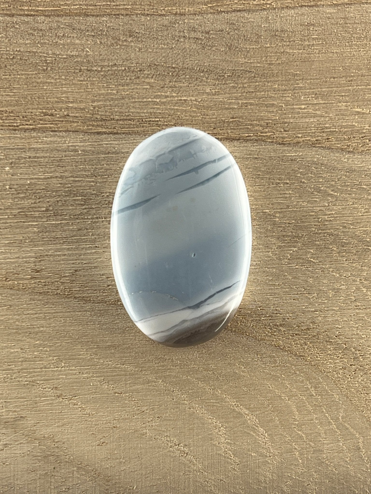 Opale Bleue n°2 (3,6cm x 2,3cm) - Solyluna Macramé