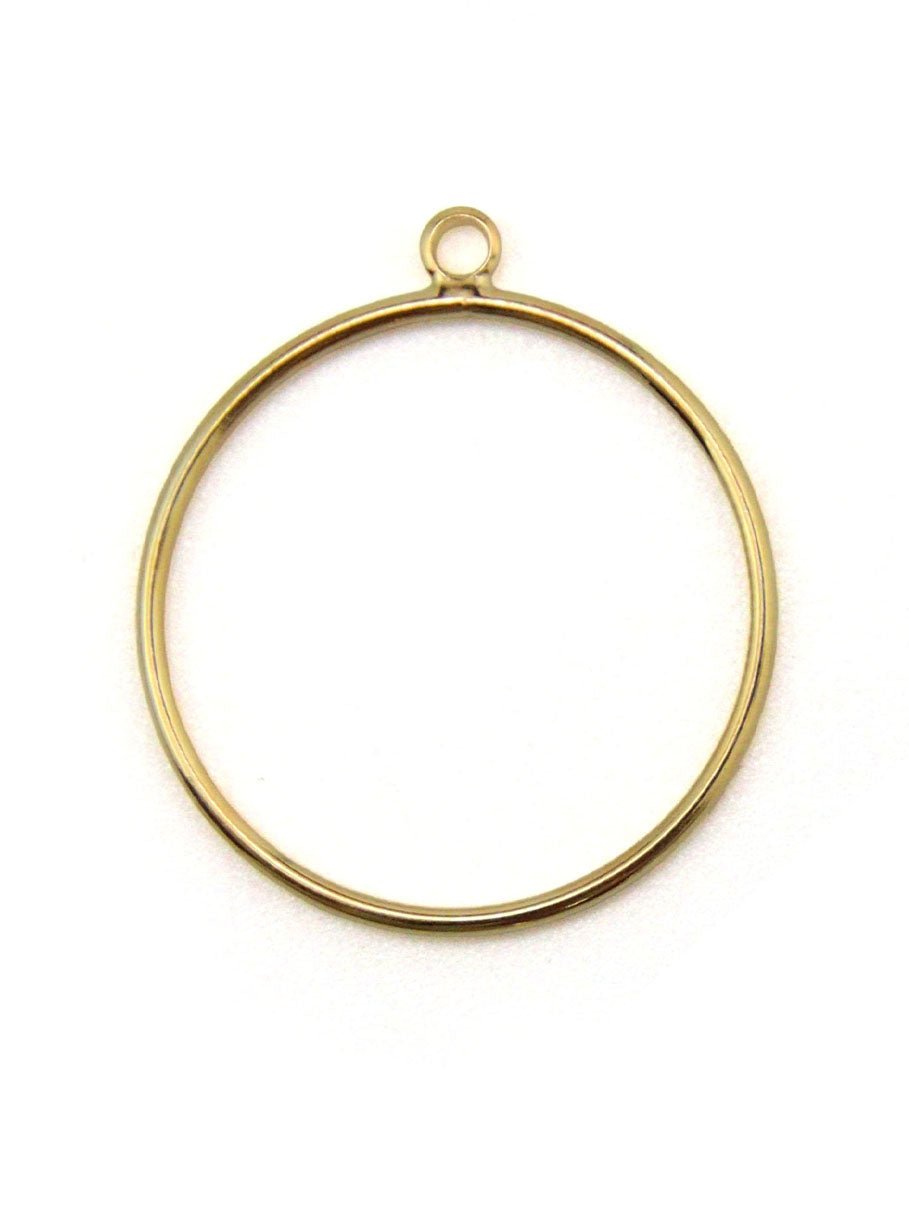Pendentif Anneau Cercle Laiton Doré ou Argenté 30mm - Solyluna Macramé